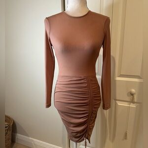 Privy Sheer Mesh Long Sleeve Dress